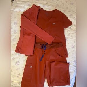 Figs Scrubs Set- Auburn Catarina Top, Kade Cargo Pants, CountourKnit Jacket